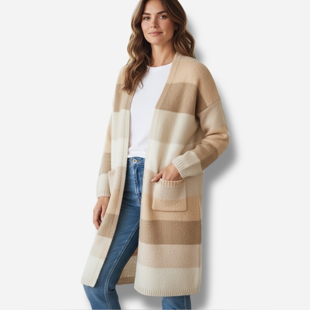 🌸New🌸  Sz Small Striped Long Cardigan Freshman